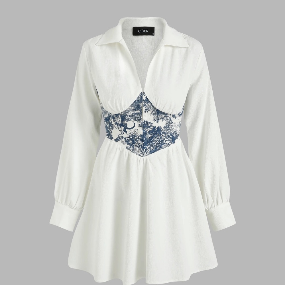 CIDER “Toile Du Juoy” Patchy Dress